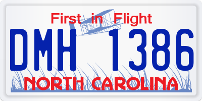 NC license plate DMH1386