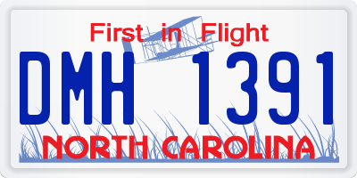 NC license plate DMH1391