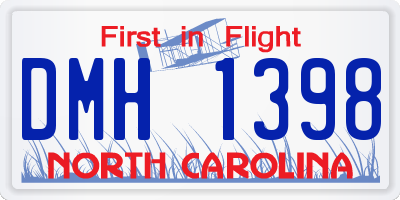 NC license plate DMH1398