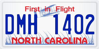 NC license plate DMH1402