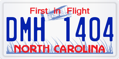 NC license plate DMH1404