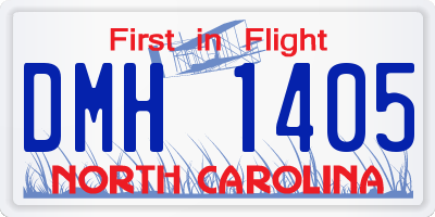 NC license plate DMH1405