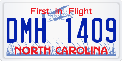 NC license plate DMH1409