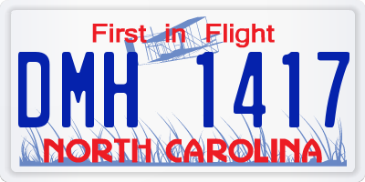 NC license plate DMH1417