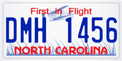 NC license plate DMH1456