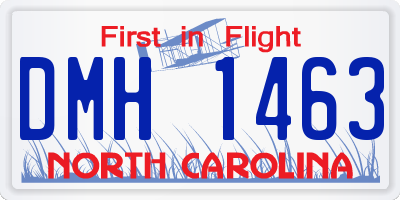 NC license plate DMH1463