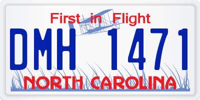 NC license plate DMH1471