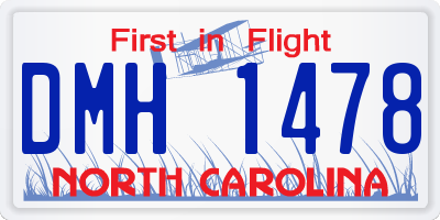 NC license plate DMH1478