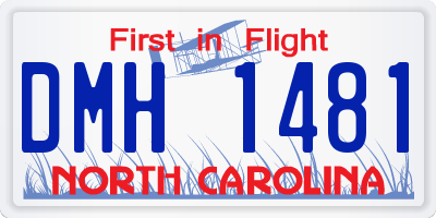 NC license plate DMH1481