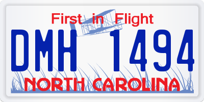 NC license plate DMH1494