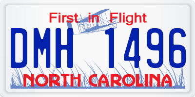 NC license plate DMH1496