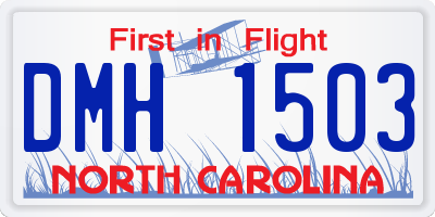 NC license plate DMH1503