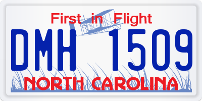 NC license plate DMH1509