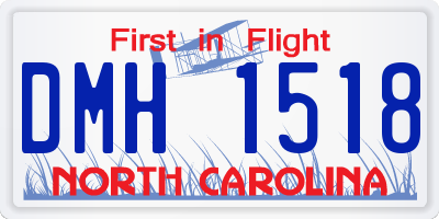 NC license plate DMH1518