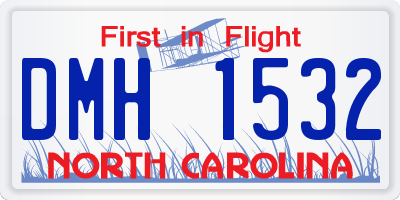 NC license plate DMH1532
