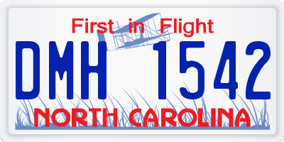 NC license plate DMH1542