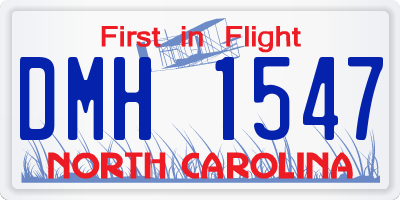 NC license plate DMH1547