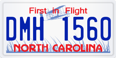 NC license plate DMH1560
