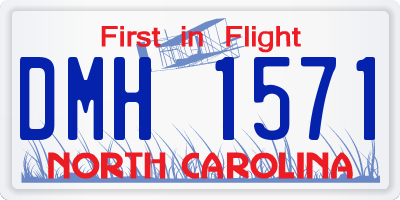 NC license plate DMH1571