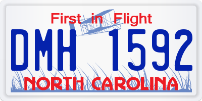 NC license plate DMH1592