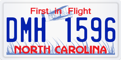 NC license plate DMH1596