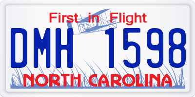 NC license plate DMH1598