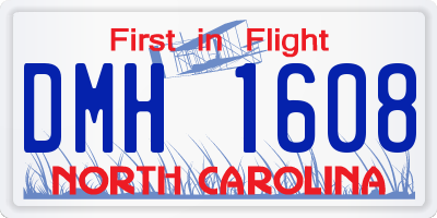 NC license plate DMH1608