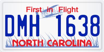 NC license plate DMH1638