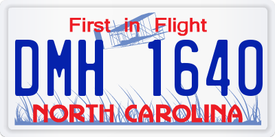 NC license plate DMH1640