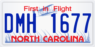 NC license plate DMH1677