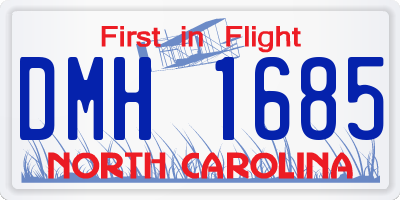 NC license plate DMH1685