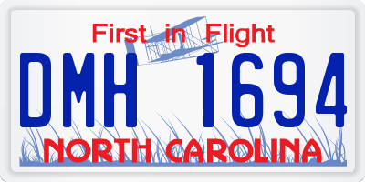 NC license plate DMH1694