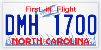 NC license plate DMH1700