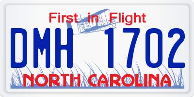 NC license plate DMH1702