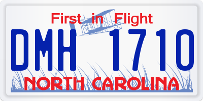 NC license plate DMH1710