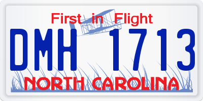 NC license plate DMH1713