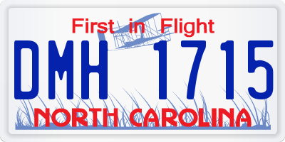 NC license plate DMH1715