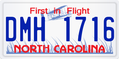 NC license plate DMH1716