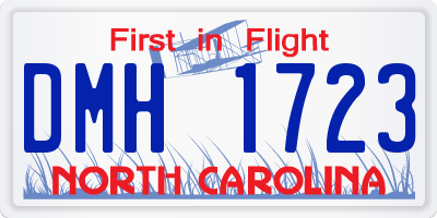 NC license plate DMH1723