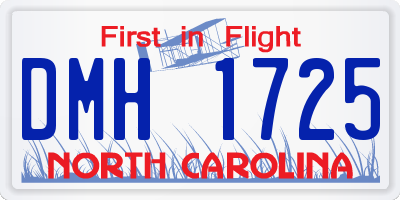 NC license plate DMH1725