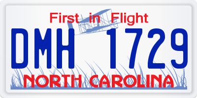 NC license plate DMH1729