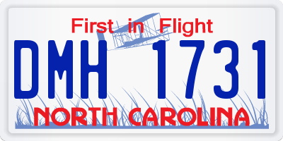 NC license plate DMH1731