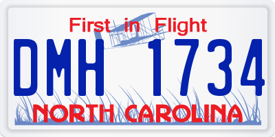 NC license plate DMH1734