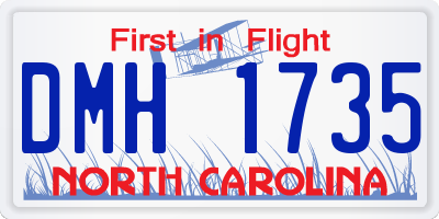 NC license plate DMH1735
