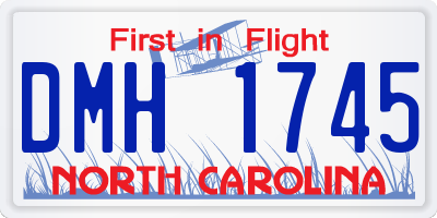 NC license plate DMH1745