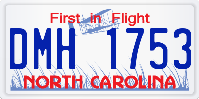 NC license plate DMH1753