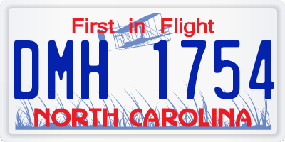 NC license plate DMH1754
