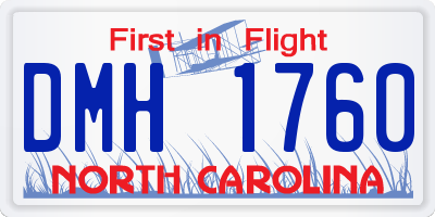 NC license plate DMH1760