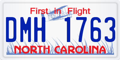 NC license plate DMH1763