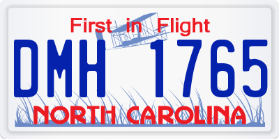 NC license plate DMH1765